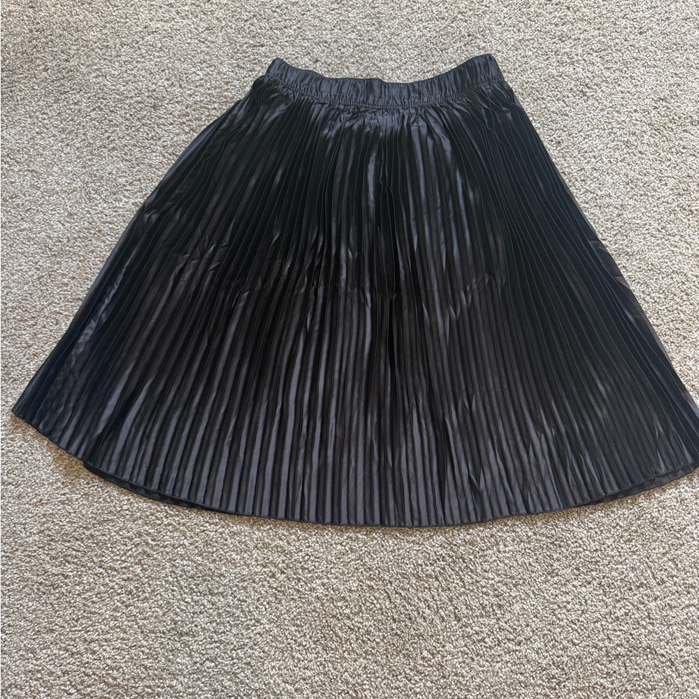 Terra & Sky Black Midi A-Line Skirt